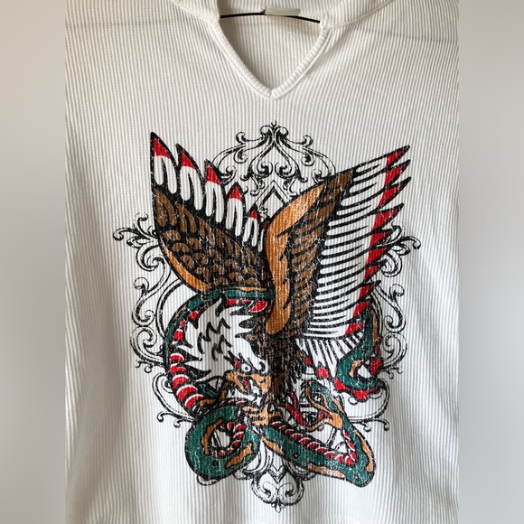✖️SOLD✖️Urban Outfitters Eagle Thermal Notch Neck Long Sleeve Large - Picture 10 of 11